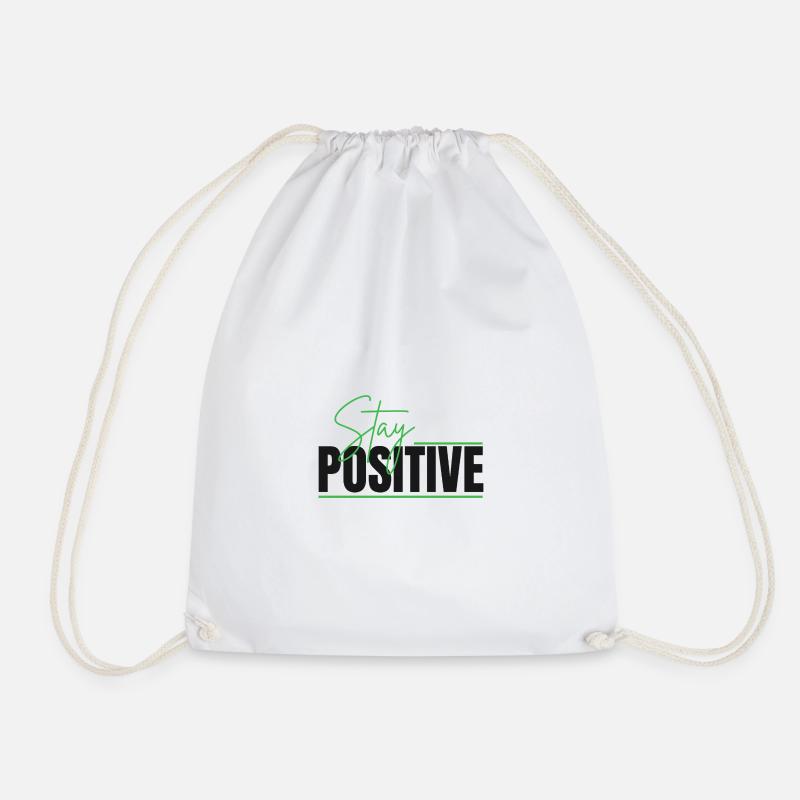 Bleiben Sie positiv im typografischen Design - Turnbeutel - Weiß