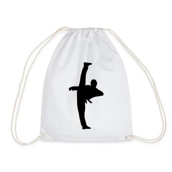 Coup de pied haut du Taekwondo ou de l’ombre du karaté - Sac de sport léger - blanc - Devant