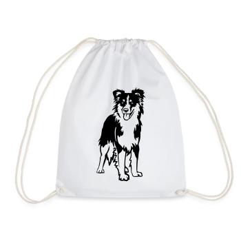 Australian Shepherd - Drawstring Bag - white - Front