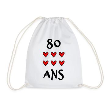 80. 80 YEARS. 80th ANNIVERSARY. 80 YEARS ANNIVERSARY. - Drawstring Bag - white - Front