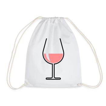 XRoséweinglas Bauchig Offen (Roséwein / Wein / 2C) - Turnbeutel - Weiß - Vorne