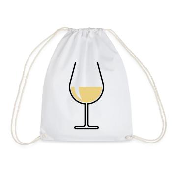 XWeißweinglas Bauchig Offen (Weißwein / Wein / 2C) - Turnbeutel - Weiß - Vorne