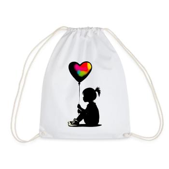 Heart Love - Drawstring Bag - white - Front