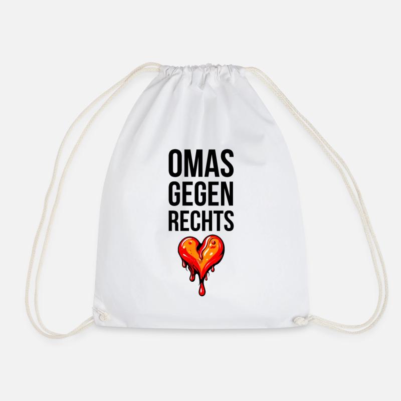 OMAS GEGEN RECHTS mit Herz - Turnbeutel - Weiß