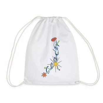Cancer – Conception florale du zodiaque avec des étoiles - Sac de sport léger - blanc - Devant