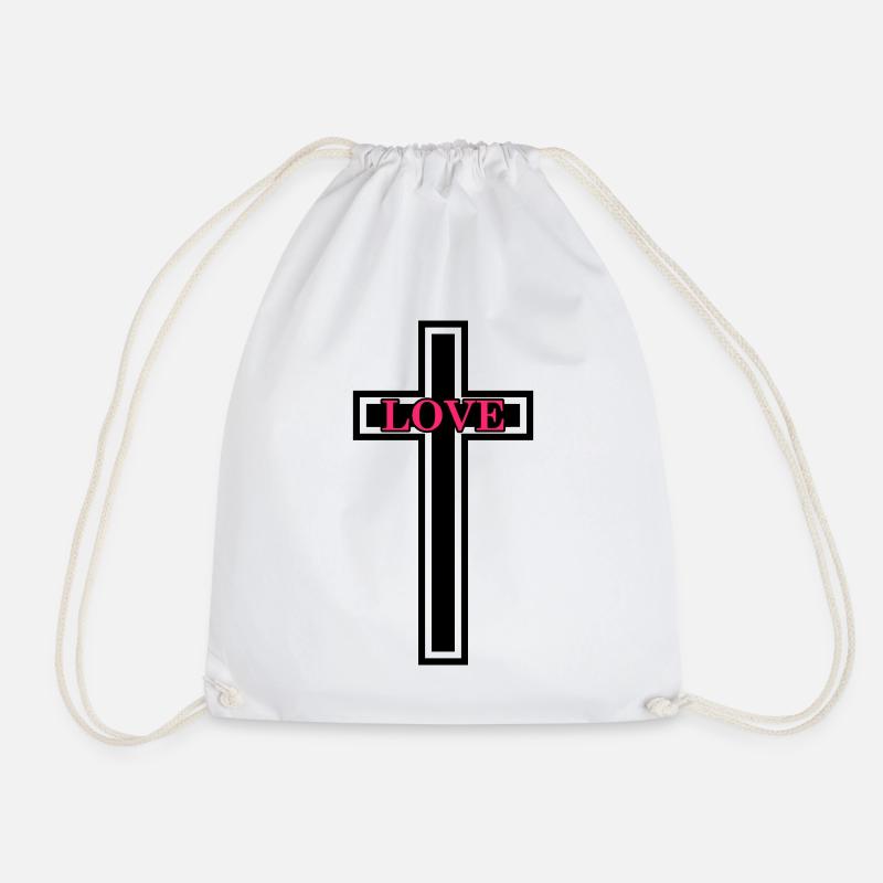 Kreuz Christlich Liebe - Turnbeutel - Weiß