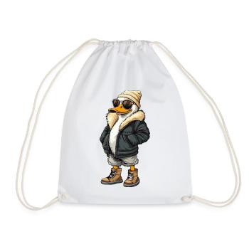 Duck Cool Winter - Drawstring Bag - white - Front