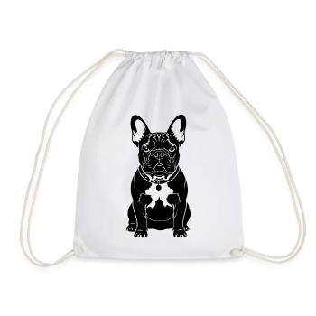 Drôle de bouledogue français cadeau mignon - Sac de sport léger - blanc - Devant