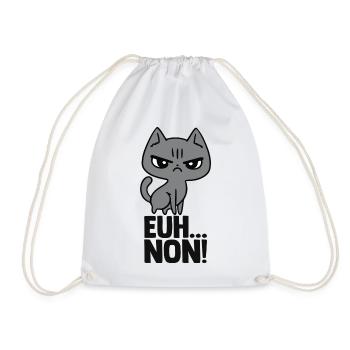 Chat Grognon Drôle Mauvaise Humeur Boudeuse Fille - Sac de sport léger - blanc - Devant