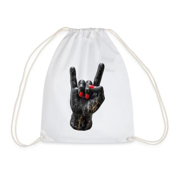 Rockhand Marble Print - Drawstring Bag - white - Front