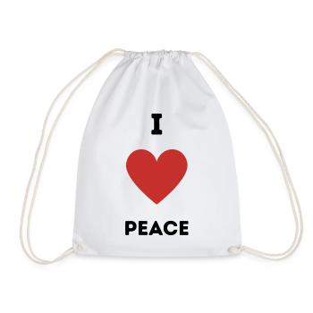 I Love Peace - Turnbeutel - Weiß - Vorne