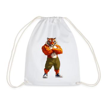 Tiger Sport Animal - Drawstring Bag - white - Front