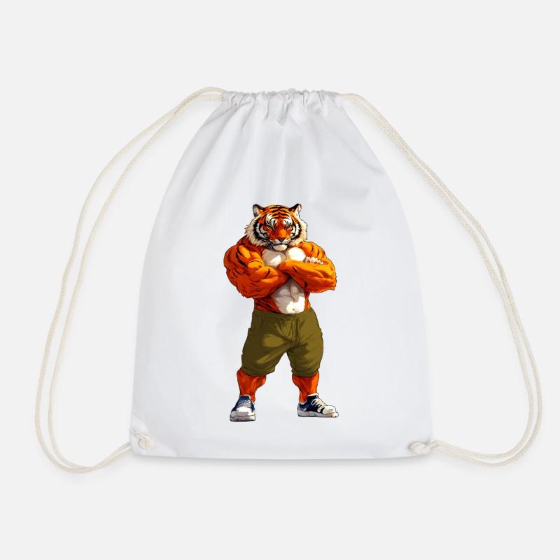 Tiger Sport Animal - Drawstring Bag - white