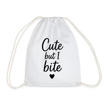 Sweet saying for women I bite sweet ladies - Drawstring Bag - white - Front