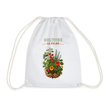 Cultiver le Calme: Jardinage en mains - Sac de sport léger - blanc - Devant