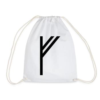 Fehu Rune Black – Viking Futhark Norse - Sac de sport léger - blanc - Devant