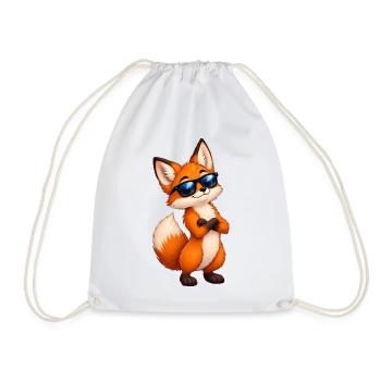 Fuchs mit Sonnenbrille Charme - Turnbeutel - Weiß - Vorne