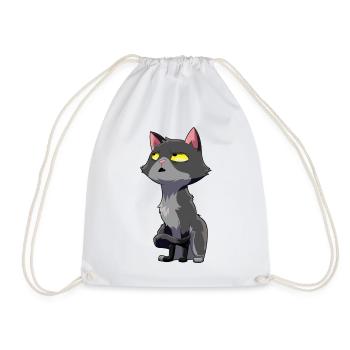 Katze Augenrollen Humor - Turnbeutel - Weiß - Vorne