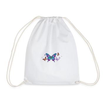 Colorful butterfly wing - Drawstring Bag - white - Front