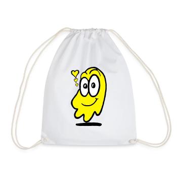 Love Ghost Yellow - Drawstring Bag - white - Front