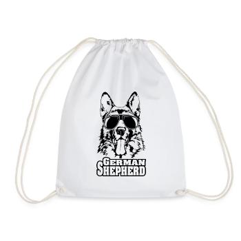 BERGER ALLEMAND cool lunettes de soleil chiens chien - Sac de sport léger - blanc - Devant