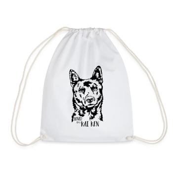 Loved by a Kai Ken Dog Saying Dog Wilsigns - Drawstring Bag - white - Front