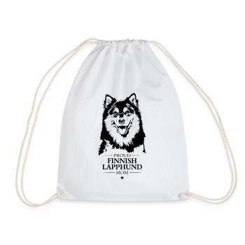 Finnish Lapphund Mom Dog Dog Wilsigns - Drawstring Bag - white - Front