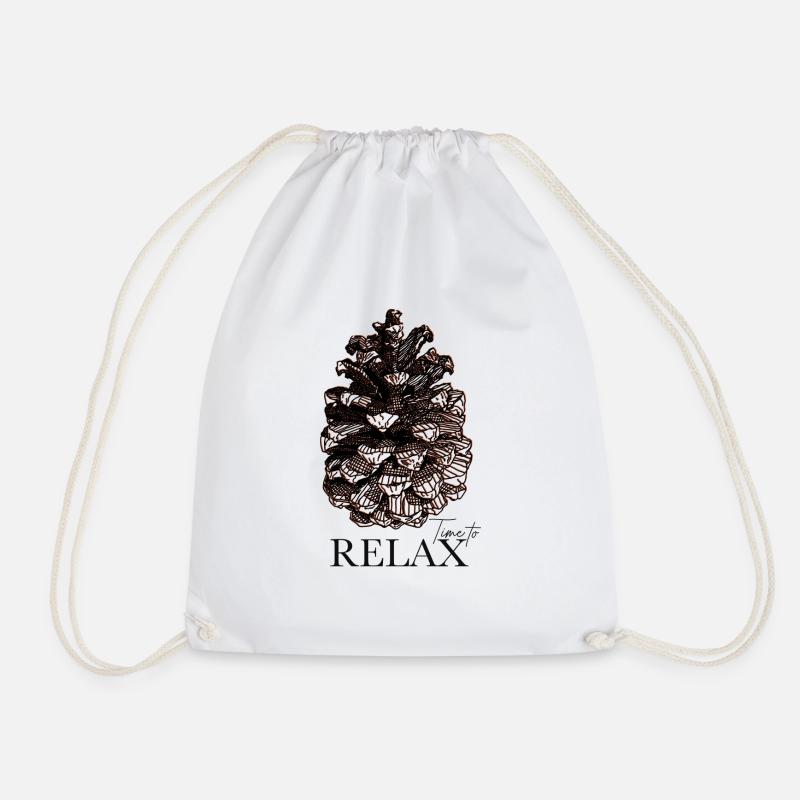 Time to Relax - pinecone - Turnbeutel - Weiß