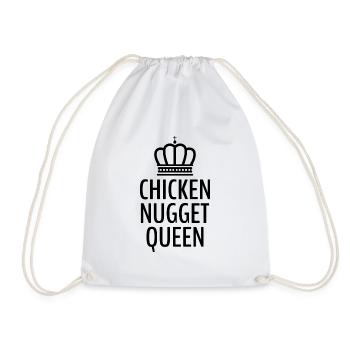 Chicken Nuggets Queen Fast Food birthday Funny - Drawstring Bag - white - Front