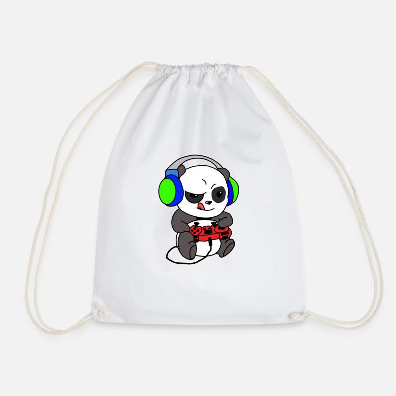 Panda Zockt, Panda bin am Zocken - Turnbeutel - Weiß