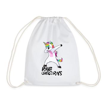 Logo Rave Unicorns Black Text - Turnbeutel - Weiß - Vorne