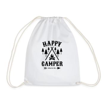 HappyCamper schmal - Turnbeutel - Weiß - Vorne