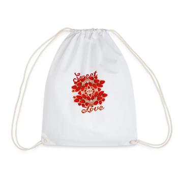 sweet love,erdbeeren,erdbeere,rot,beeren,love - Turnbeutel - Weiß - Vorne