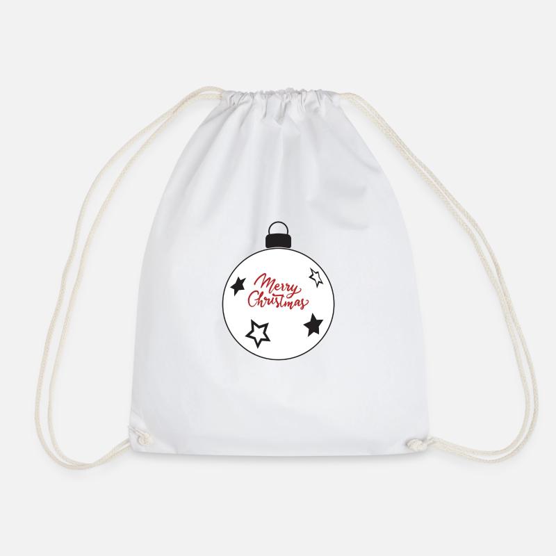 Christmas Ball - Drawstring Bag - white