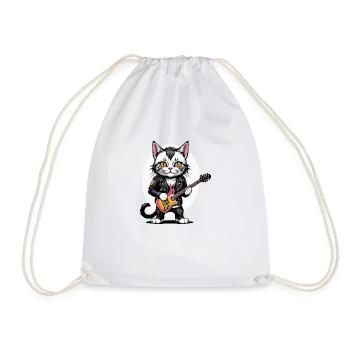 Cat Rocker Cat HardRock Gift - Sac de sport léger - blanc - Devant