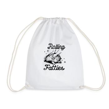 Rolling Fatties Katzendesign - Turnbeutel - Weiß - Vorne