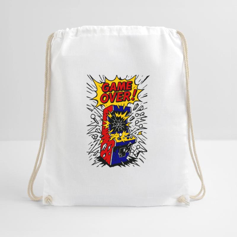 Game Over, exploding Arcade Drawstring Bag