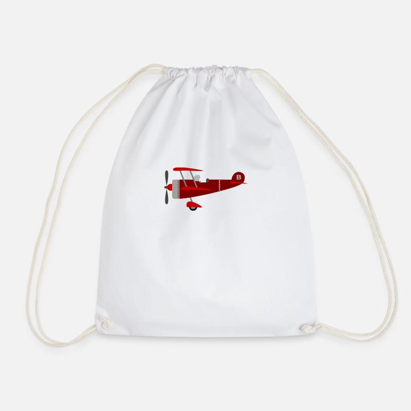 Airplane for children - Drawstring Bag - white