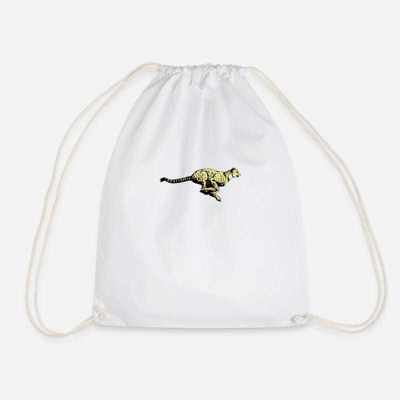 cheetah cat jaguar leopard ocelot cheetah wildcat23 - Drawstring Bag - white