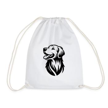 Elegantes Golden Retriever Hunde Porträt - Turnbeutel - Weiß - Vorne
