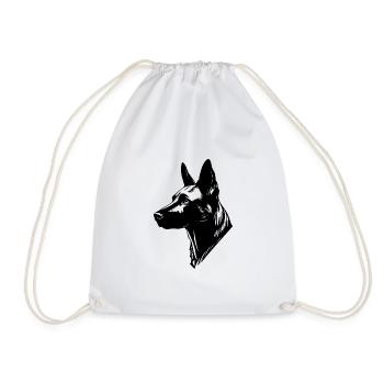Belgian Malinois Portrait Belgian Shepherd Dog - Drawstring Bag - white - Front