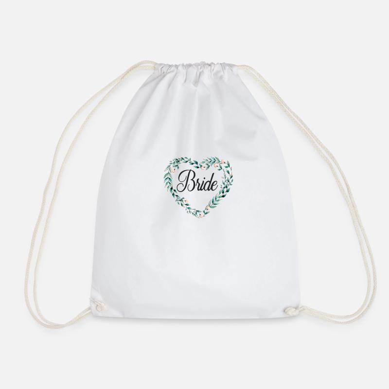 (flowerheart_green_bride) - Turnbeutel - Weiß