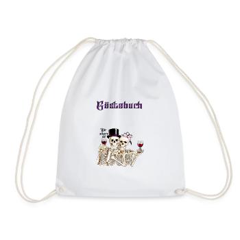 Gästebuch Hochzeitstag Geburtstag Hochzeit Gäste - Turnbeutel - Weiß - Vorne