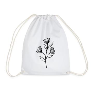 flower - Drawstring Bag - white - Front