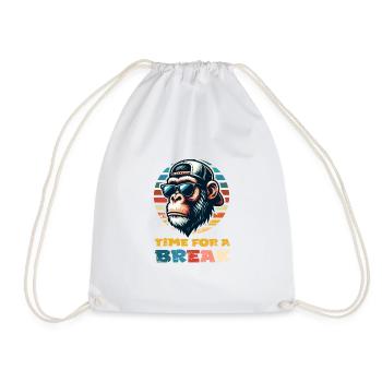 Monkey Time for a break - Drawstring Bag - white - Front