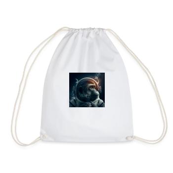 Monkey Astronaut #02 - Drawstring Bag - white - Front