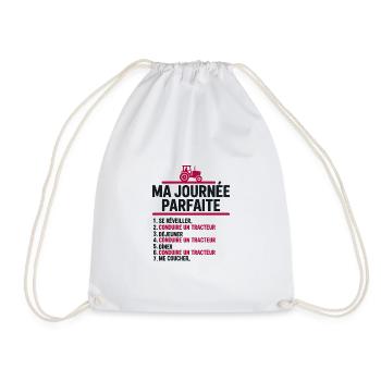 Ma journée parfaite conduire un tracteur - Sac de sport léger - blanc - Devant