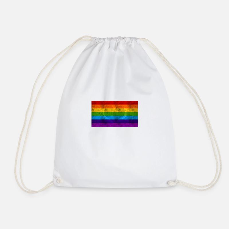 Regenbogen Flagge - Turnbeutel - Weiß