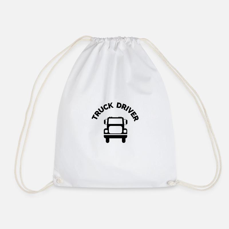 ALL FOR TRUCK DRIVER - Drawstring Bag - white
