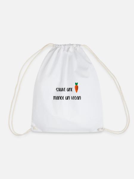 Sauve une carotte mange un vegan - Sac de sport léger - blanc